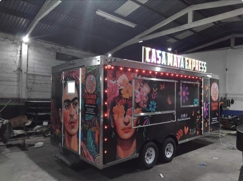 Casa Maya Express — Premium black trailer with artistic custom graphics