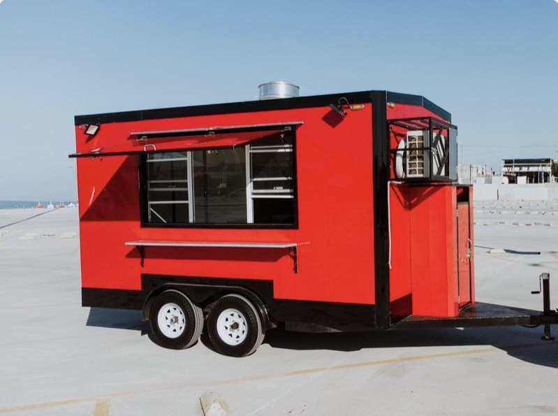 Premium Red Build — Bold design with complete commercial kitchen